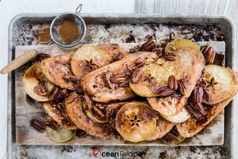 Overnight Coconut French Toast with Apples and Pecans
