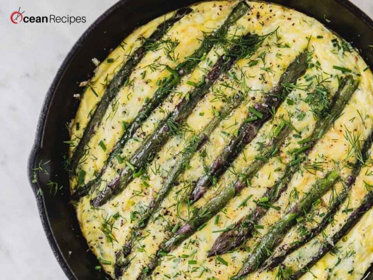 Best Spring Asparagus Frittata with Crème Fraîche | OceanRecipes