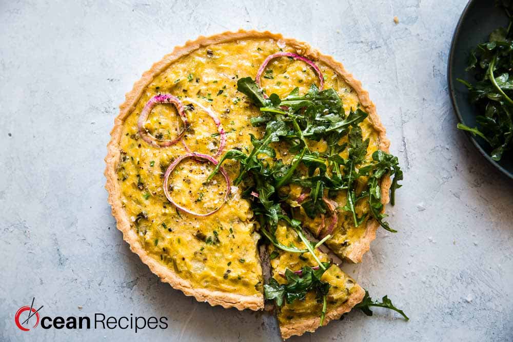 Five Onion Tart with Arugula Salad Five Onion Tart with Arugula Salad